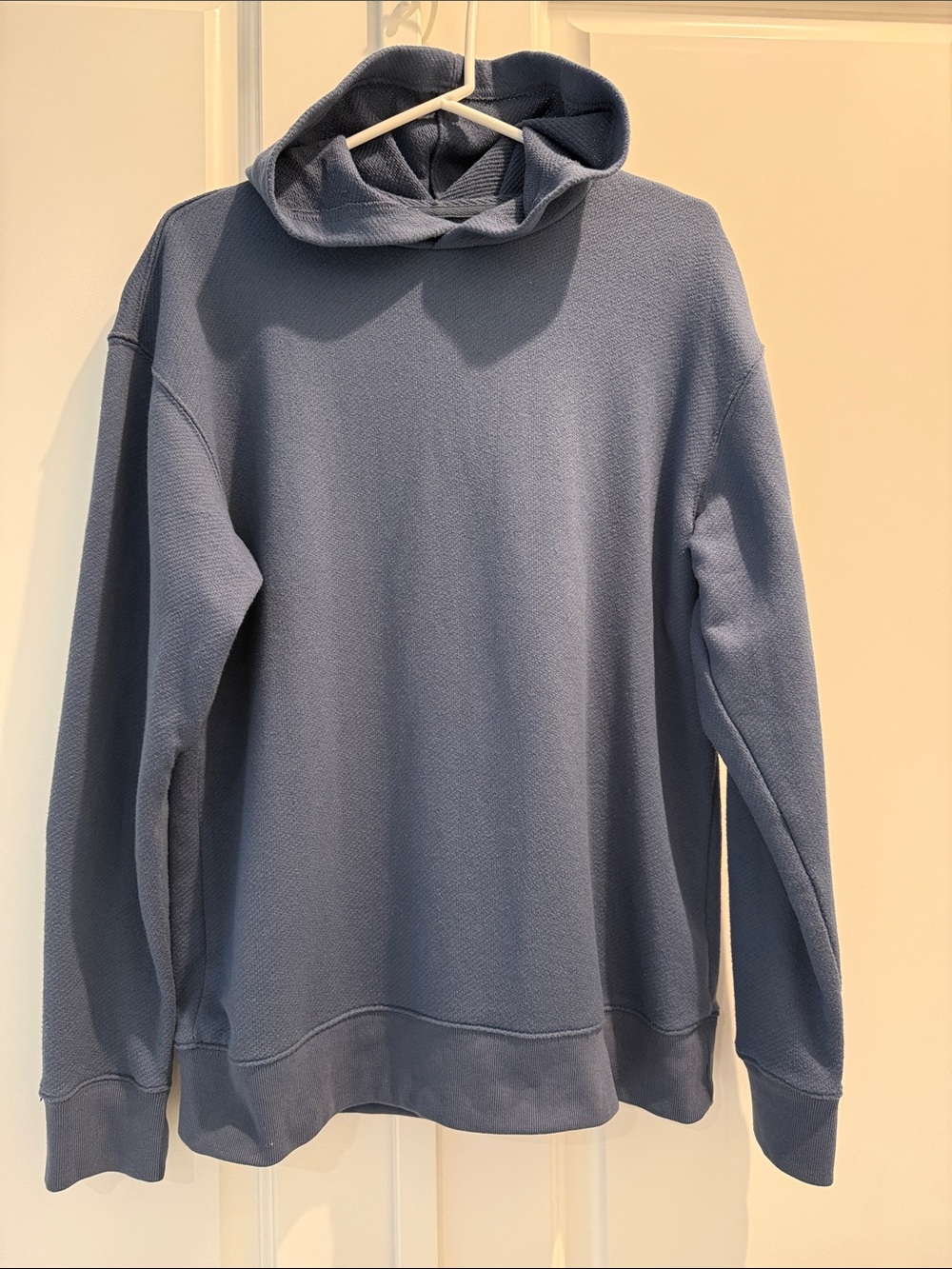 GAP Men's Hooded Waffle-Knit Pullover - Slate Blue